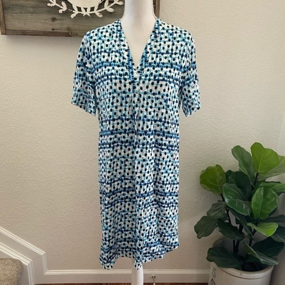 Tommy Bahama blue‎ print cover up dress size Small